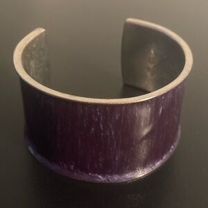 Silver tone and purple bracelet